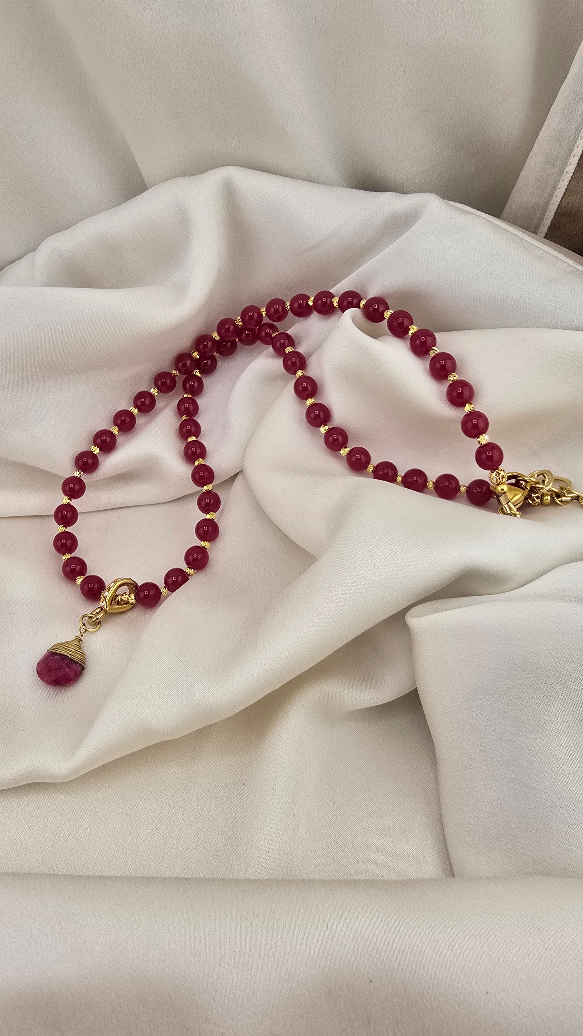 Collier perles de Rubis