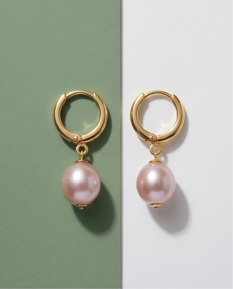 Purple cultured pearl and vermeil earrings