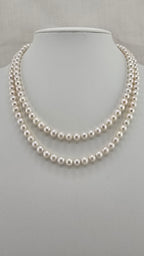 Collier deux rangs de perles de culture