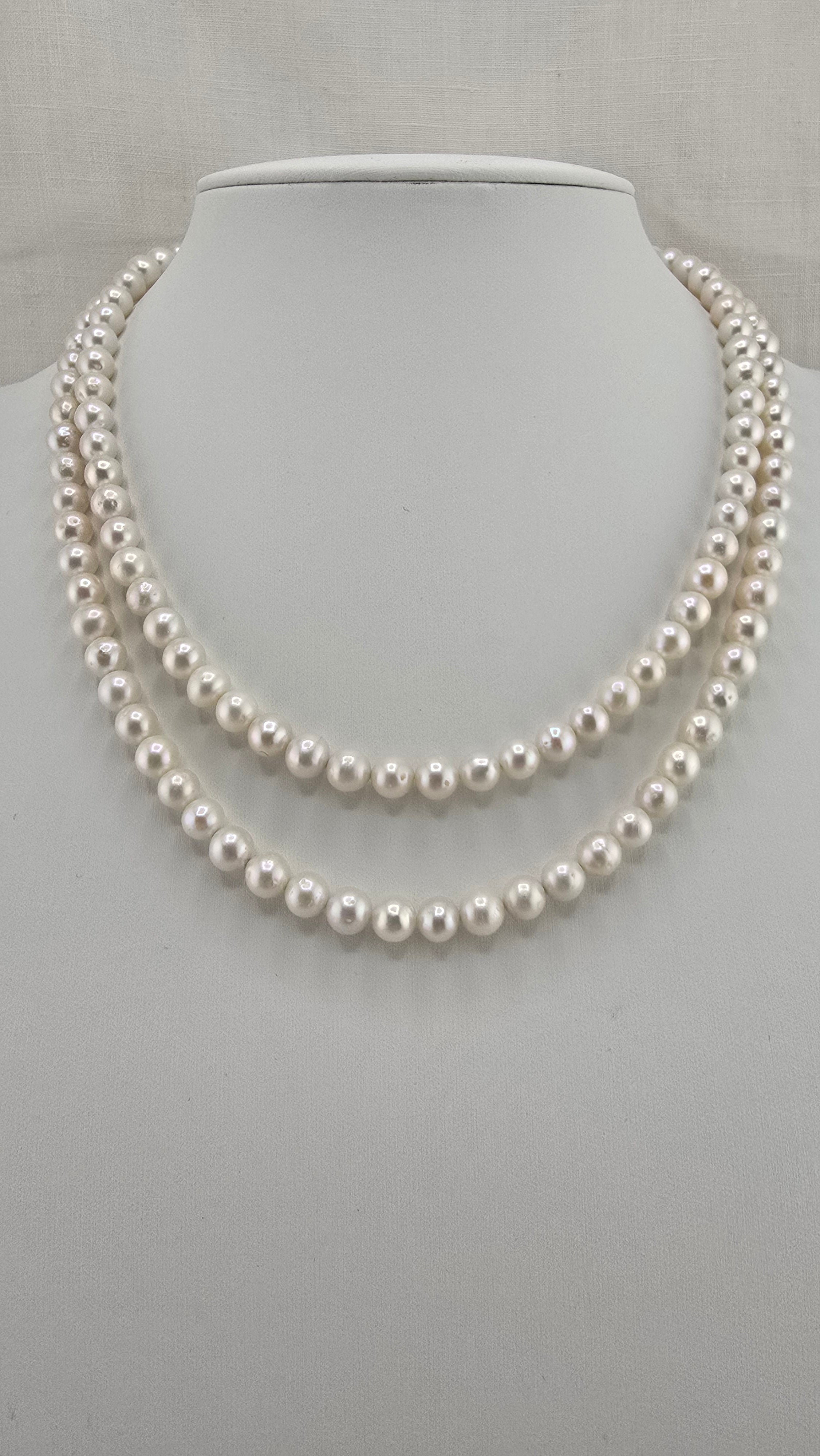 Collier deux rangs de perles de culture