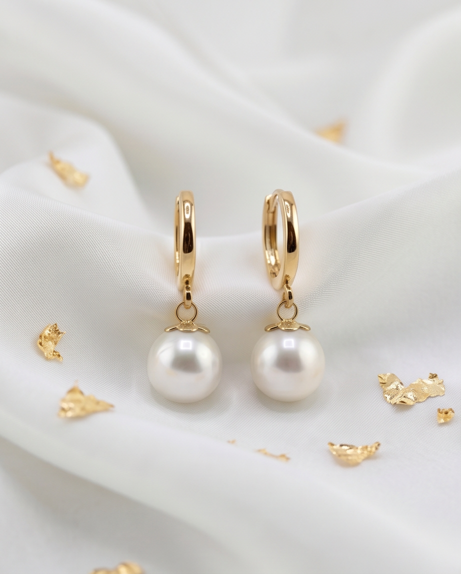Boucles d’oreilles  perles de culture et or - Éclat Majesté