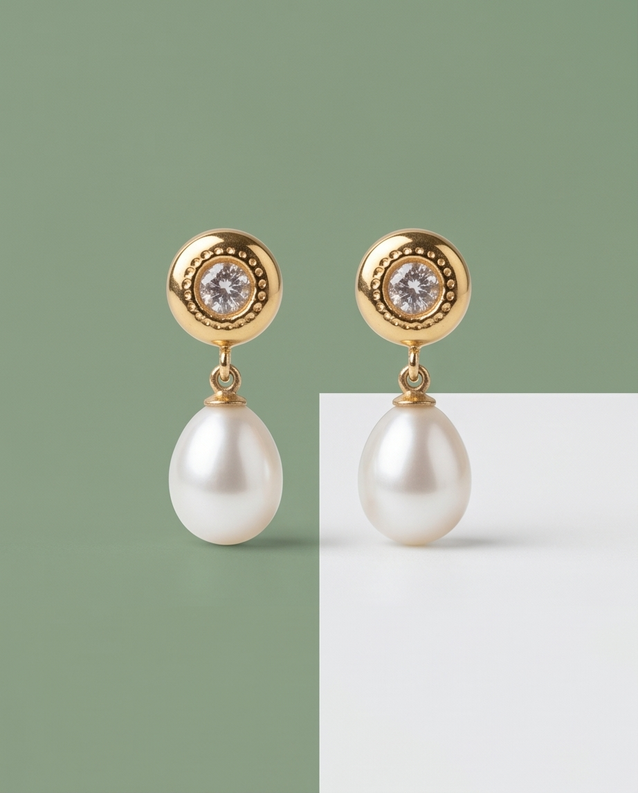 Boucles d’oreilles clous avec zircon