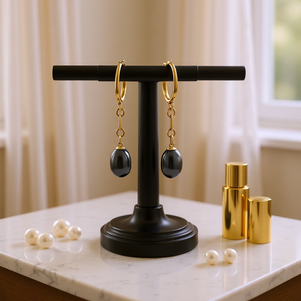 Boucles d’oreilles pendantes en plaqué or