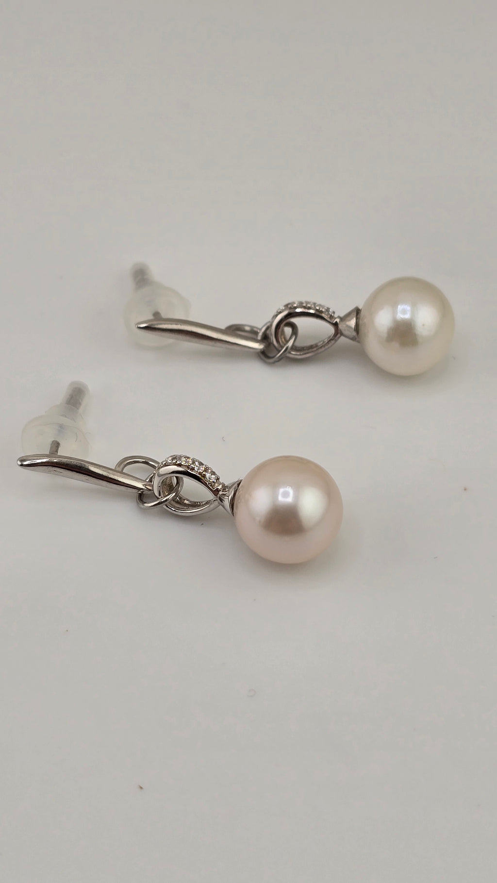 Boucles d’oreilles en strass et perles de culture