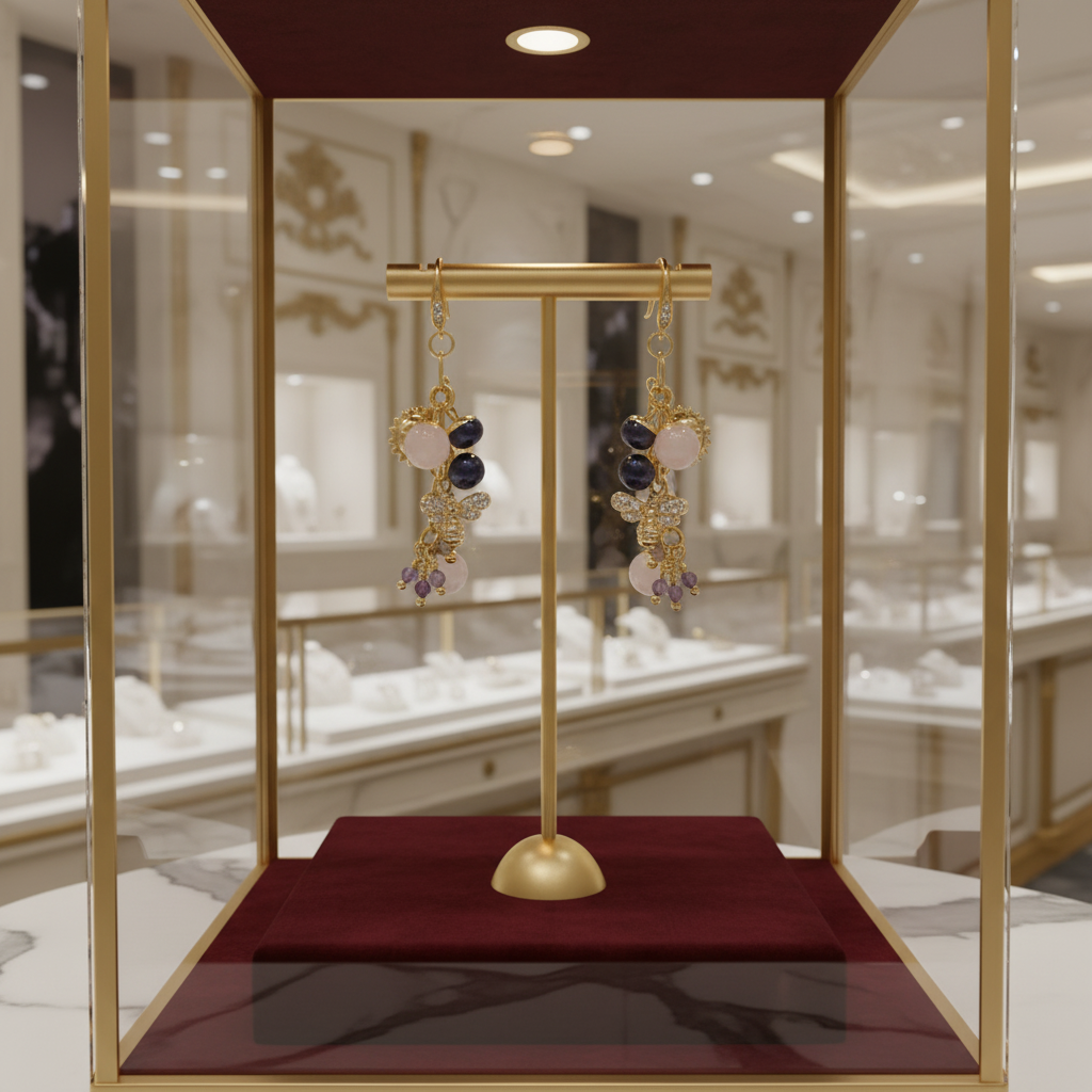 Boucles d 'oreilles en plaqué or 24k