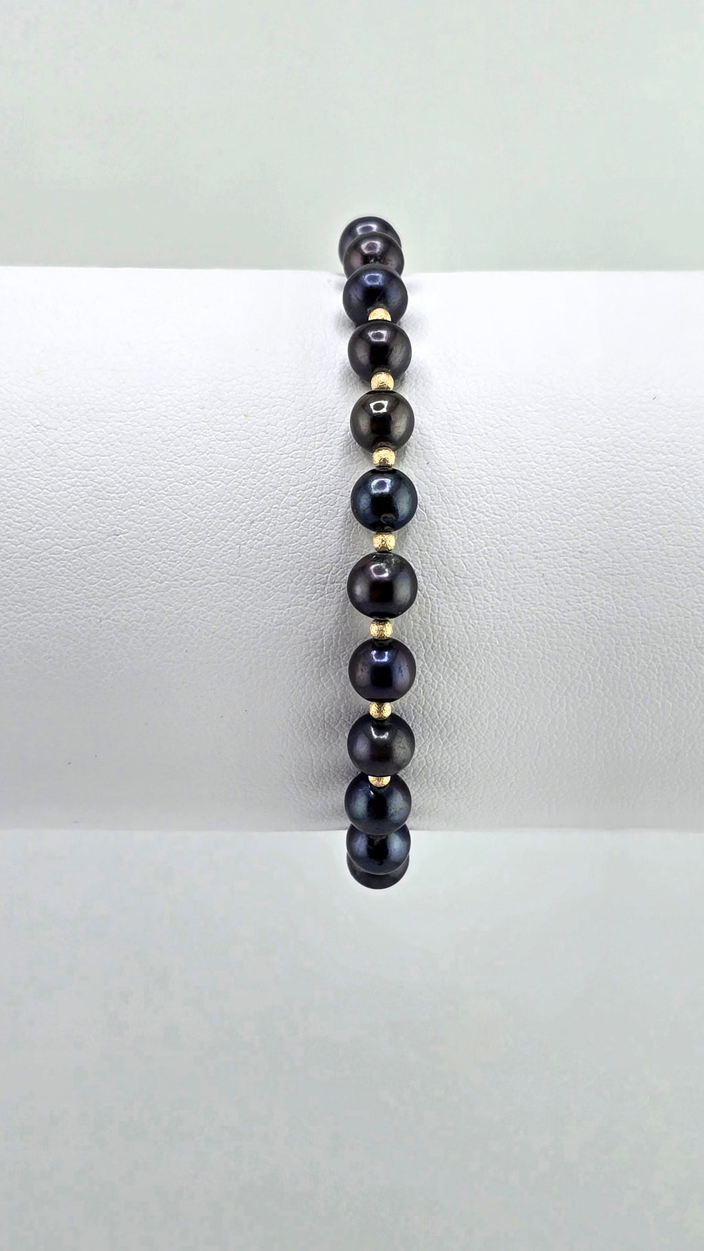 Bracelet en perles de culture bleu marine