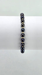 Bracelet en perles de culture bleu marine