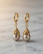 Boucles d'oreilles avec perles de culture baroque