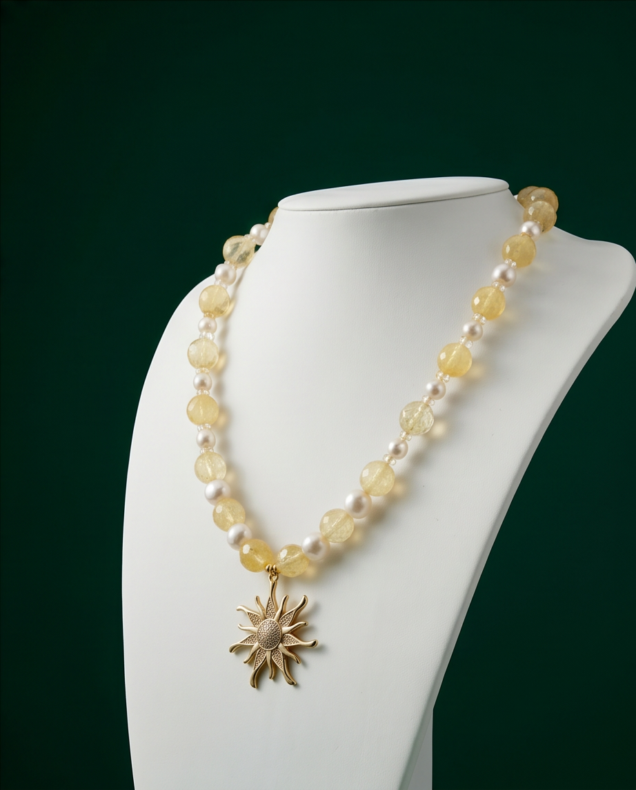 Collier Soleil de Printemps en Citrine