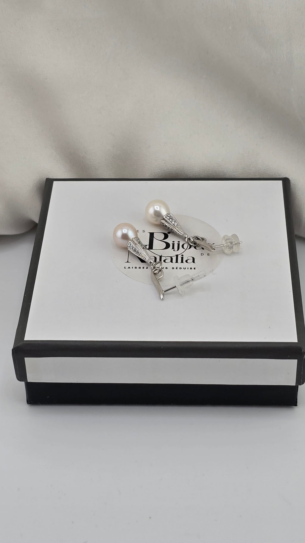 Boucles d’oreilles en argent et perles de culture