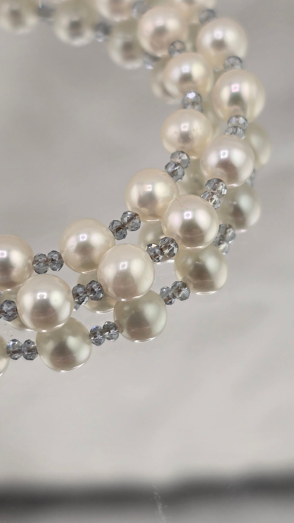 Collier avec perles de culture et Aigue marine dans son coffret prestige