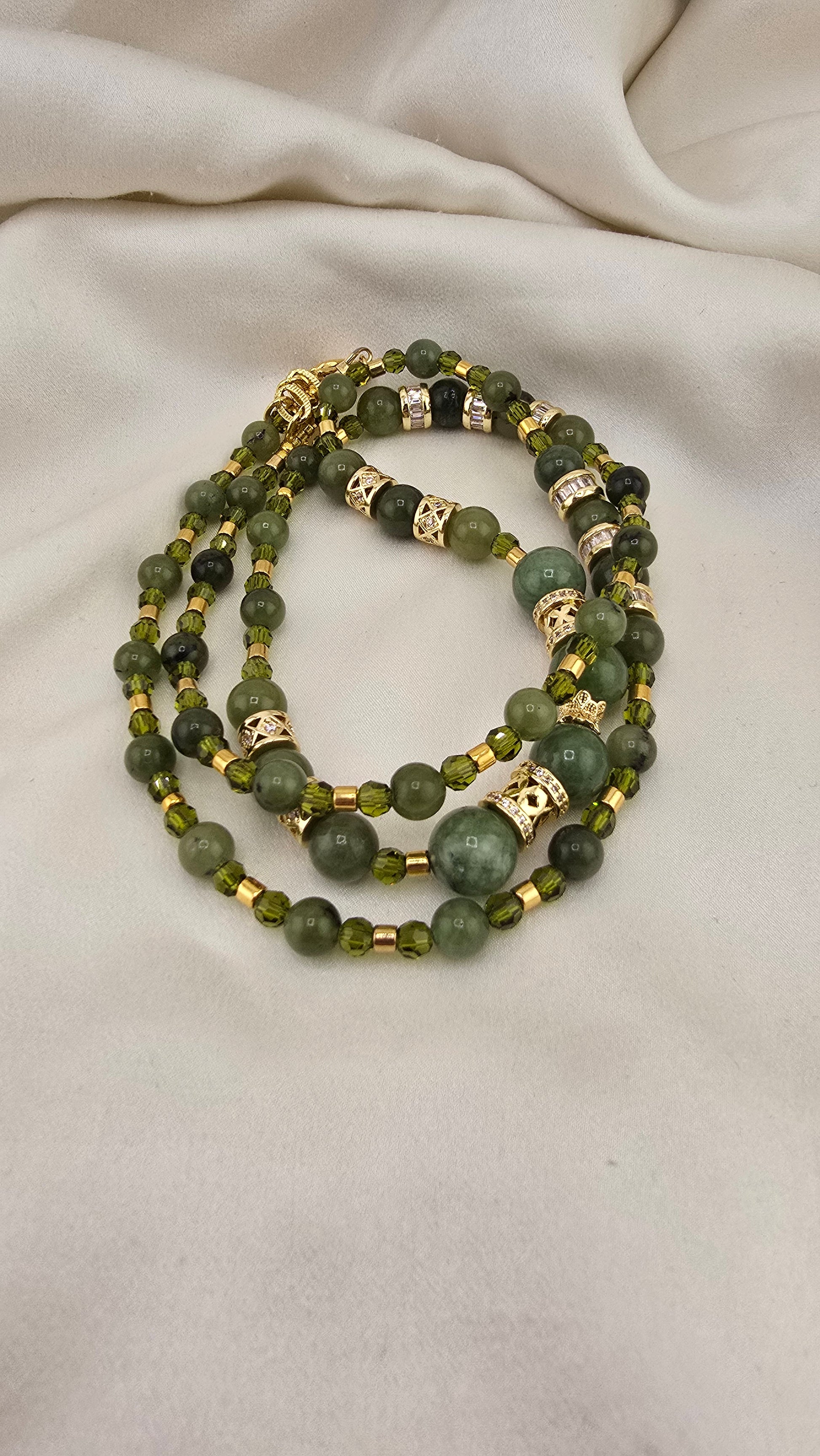 Sautoir en Jade vert