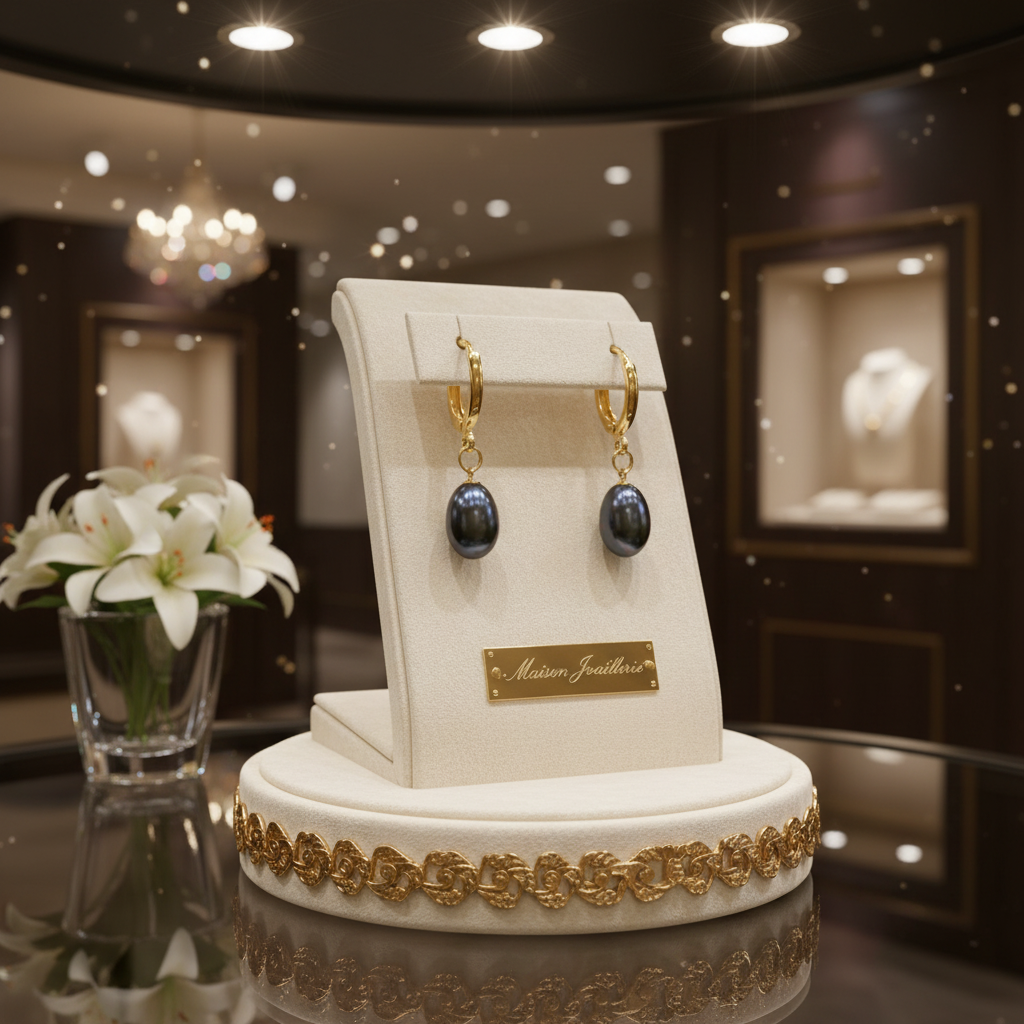 Boucles d oreilles en plaqué or 24k