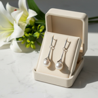 Boucles d ' oreilles en argent rhodié 925/1000