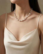 Lumière précieuse - collier perles de culture et labradorite