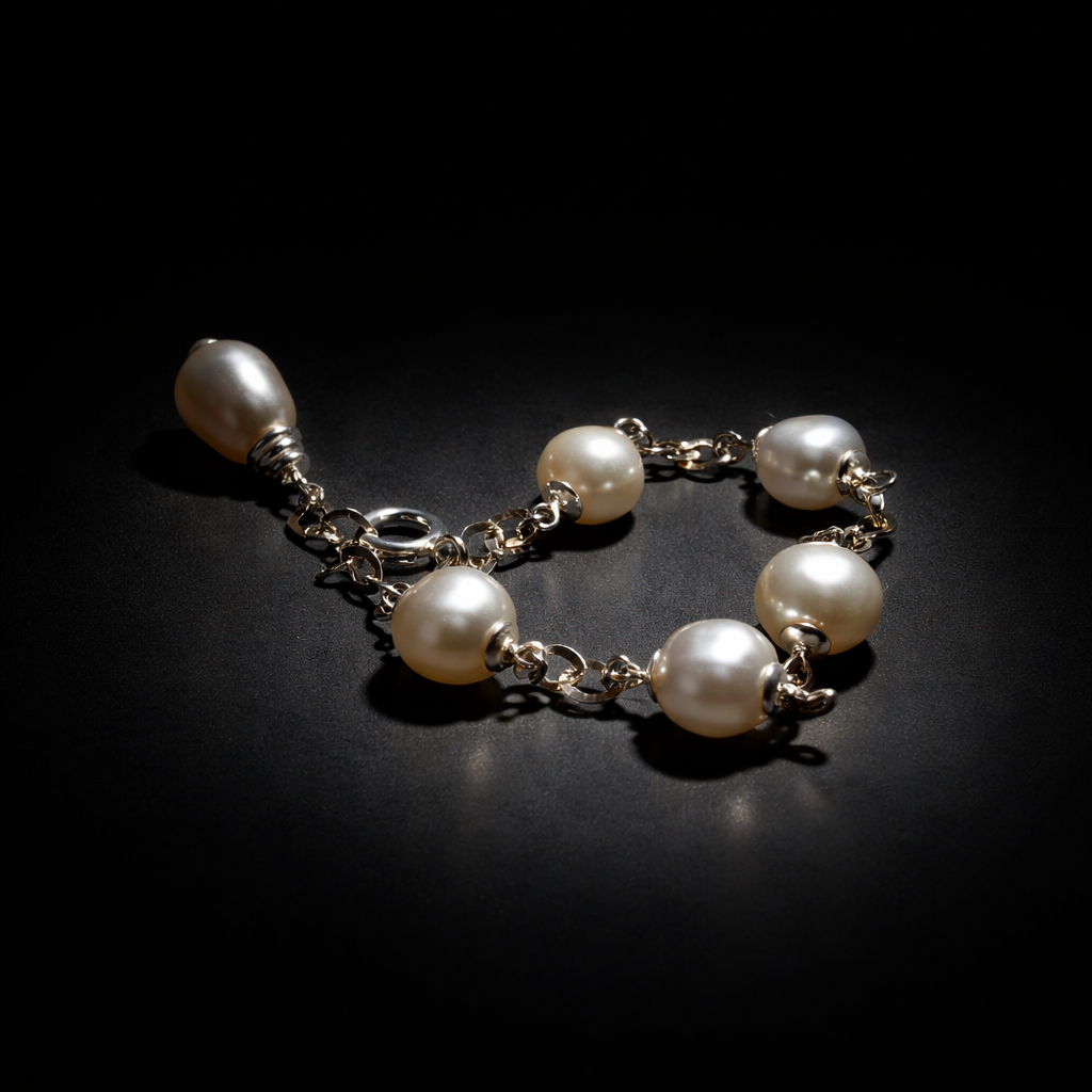 Bracelet argent et perles de culture