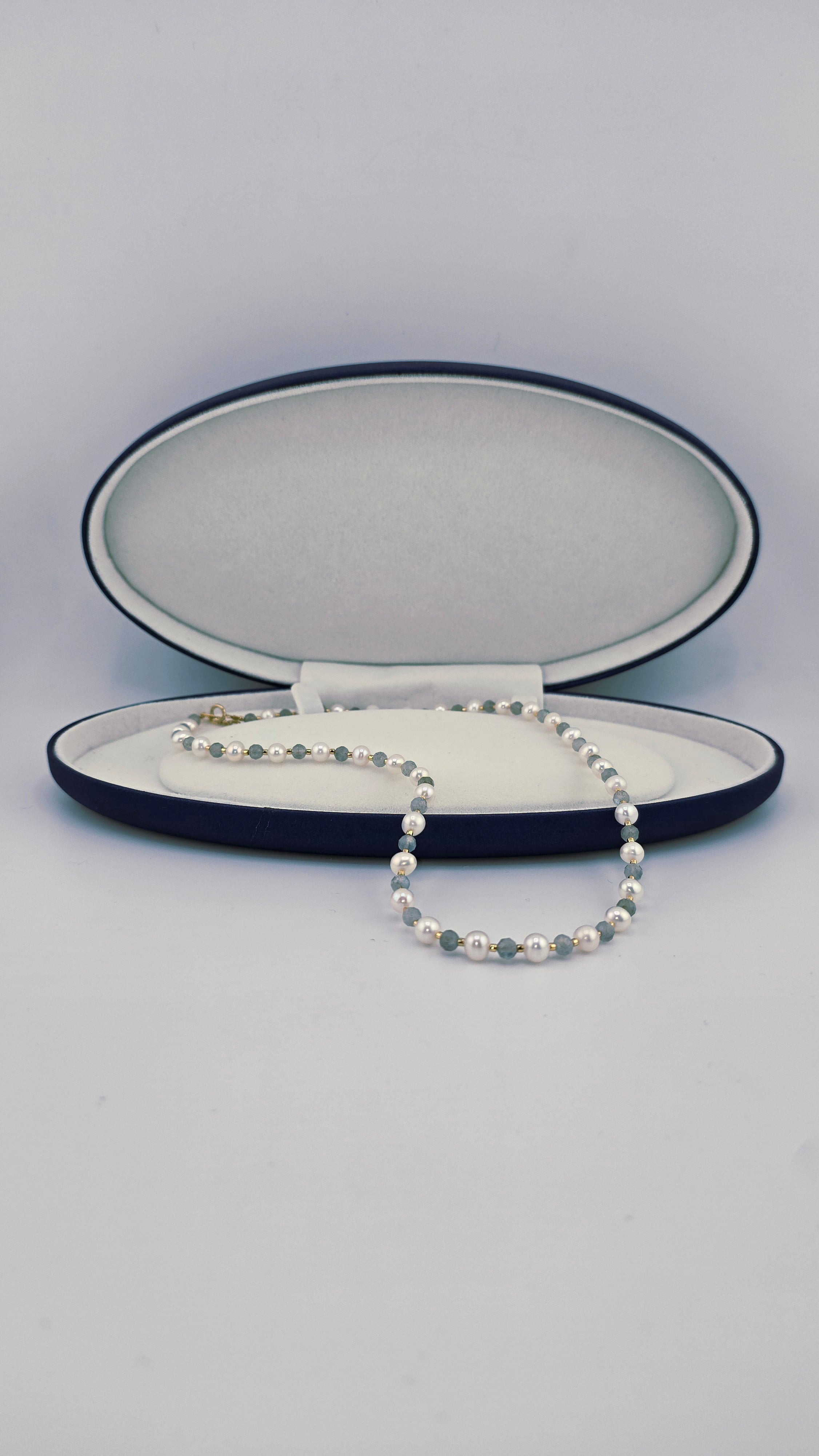 Lumière précieuse - perles de culture et labradorite