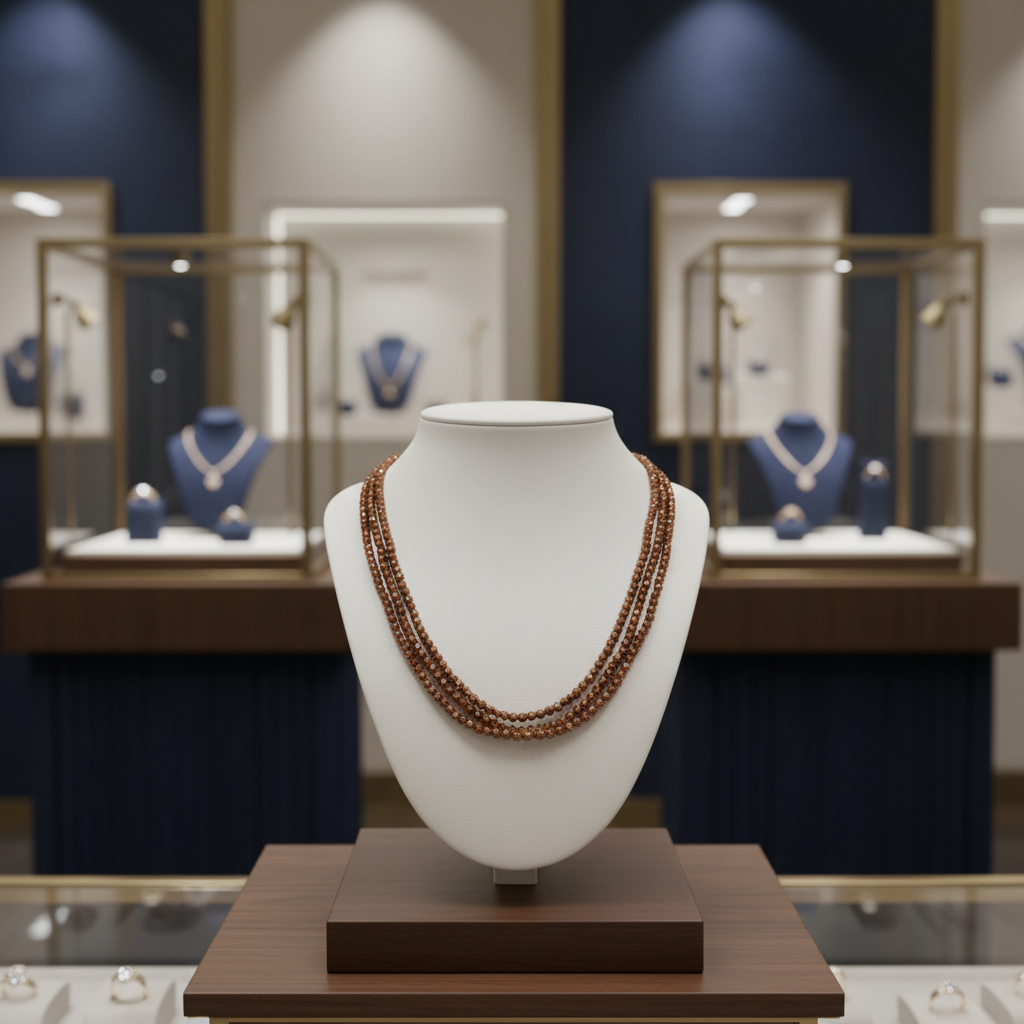 Collier en grès rouge scintillant