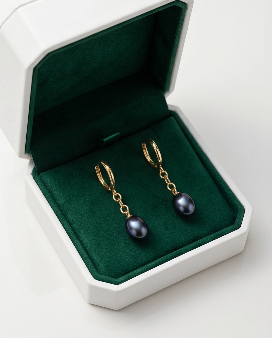 Boucles d’oreilles pendantes en plaqué or