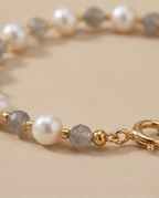 Lumière précieuse - bracelet perles de culture et labradorite