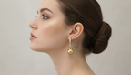 Boucles d oreilles avec perles de culture Édison couleur jaune or