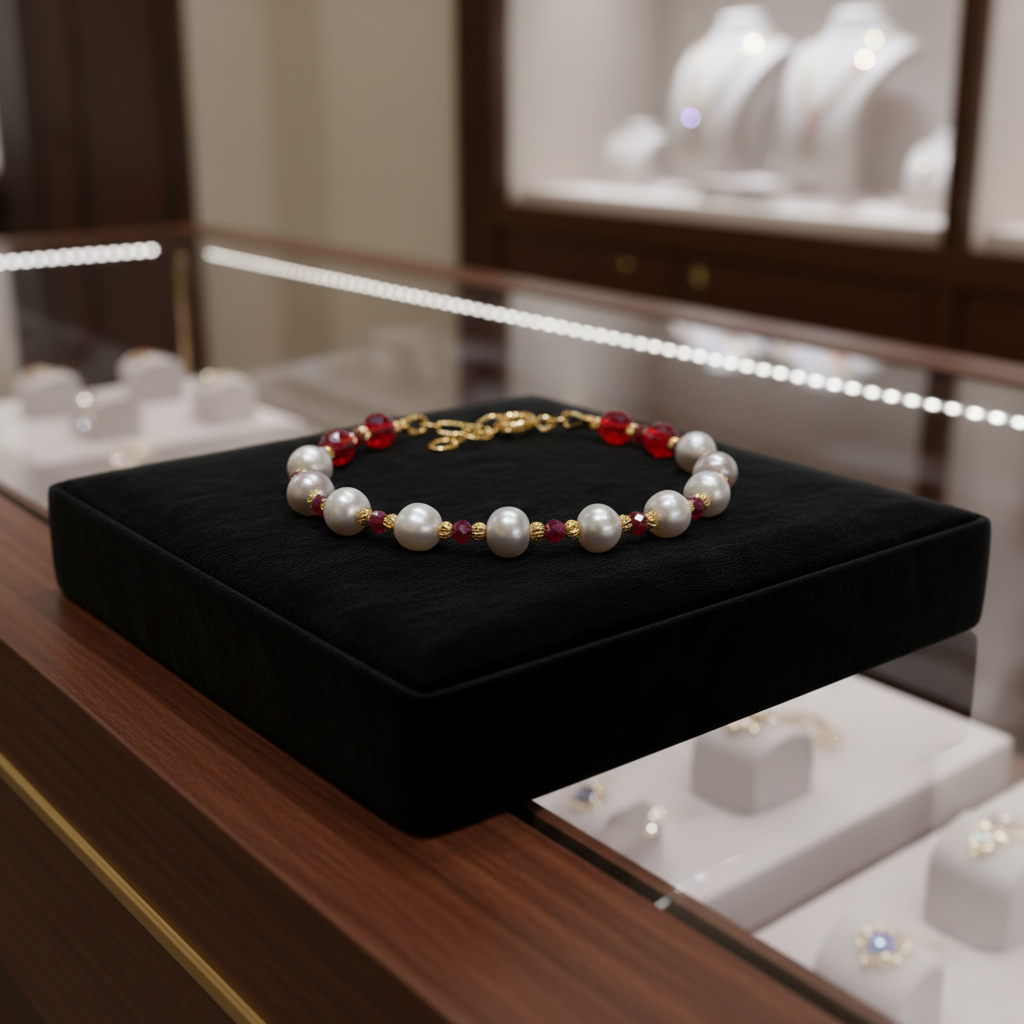 Bracelet en perles de culture et vermeil