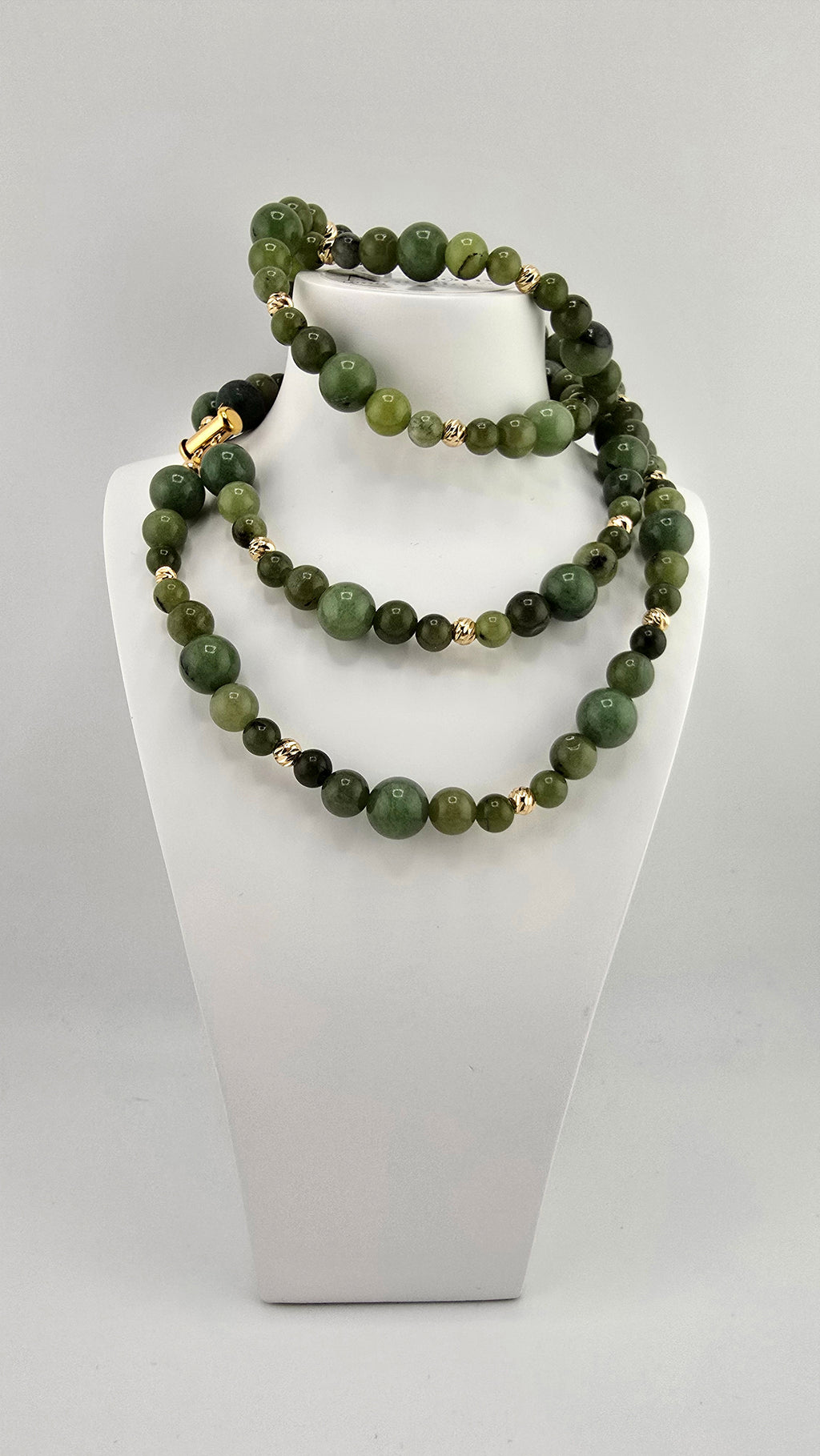 Collier deux rangs en Agate vert
