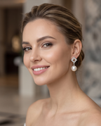 Boucles d 'oreilles argent et perles - Éclat Couture