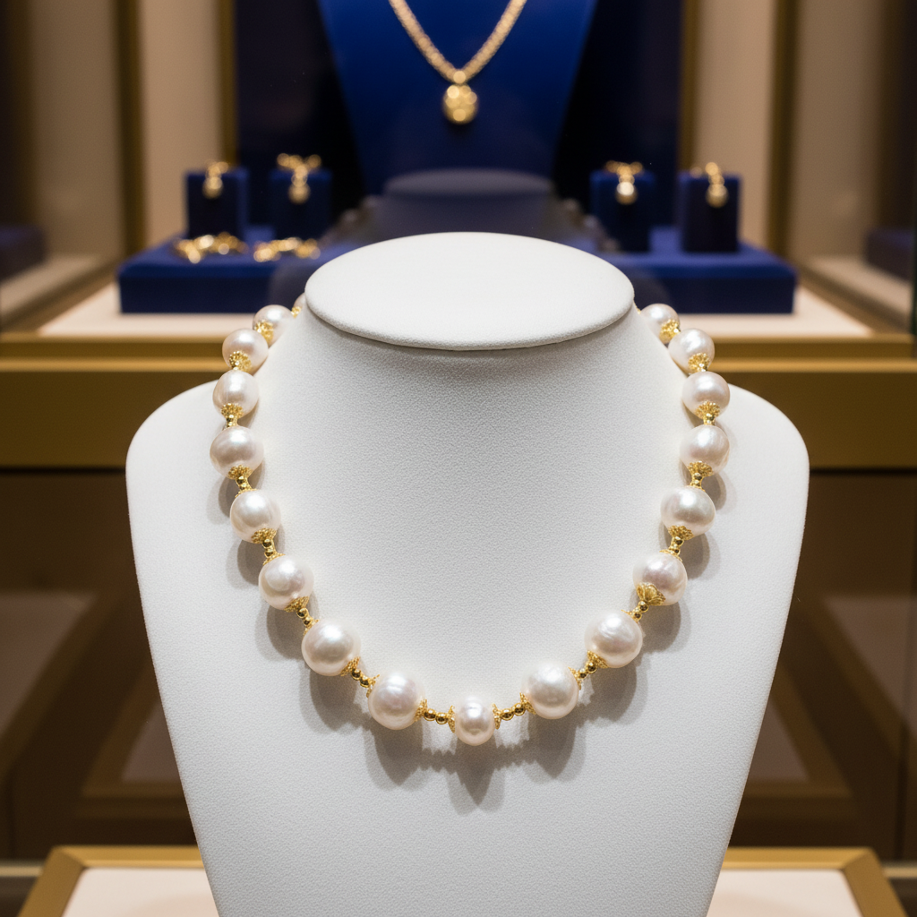 Collier en perles de culture baroque