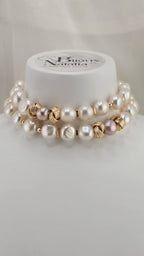 Collier perles de culture baroque et touches rosées