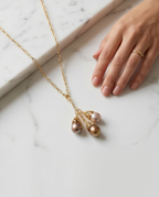 Collier exceptionnel en plaqué or 24k et perles prestigieuses