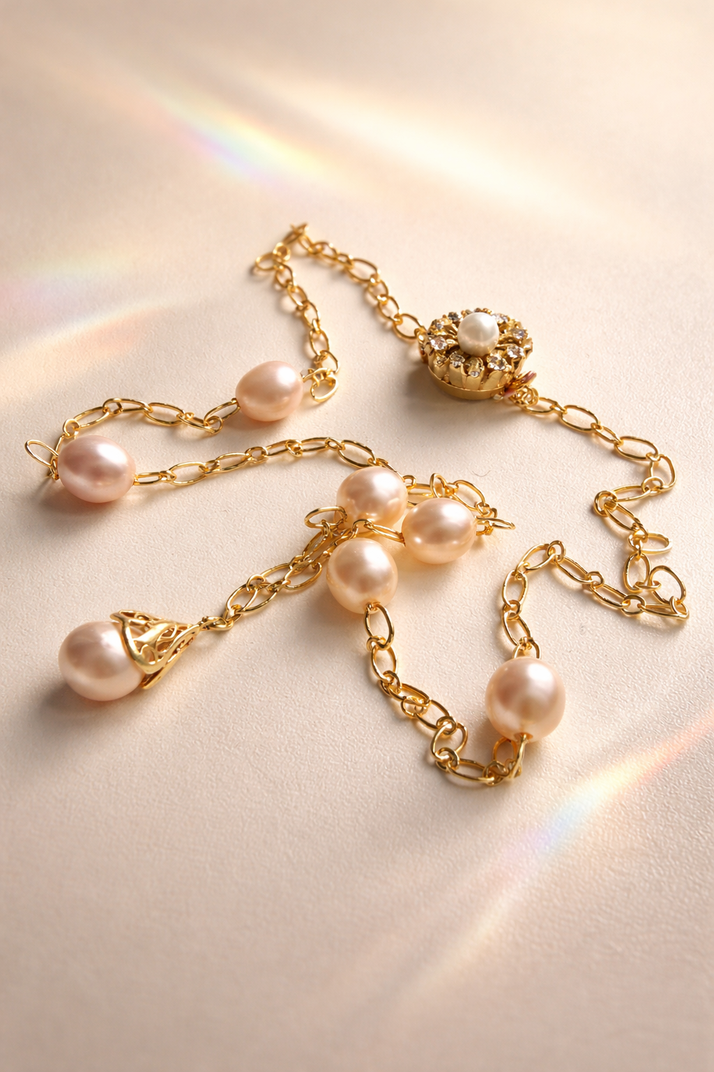 Mademoiselle - perles de culture saumon