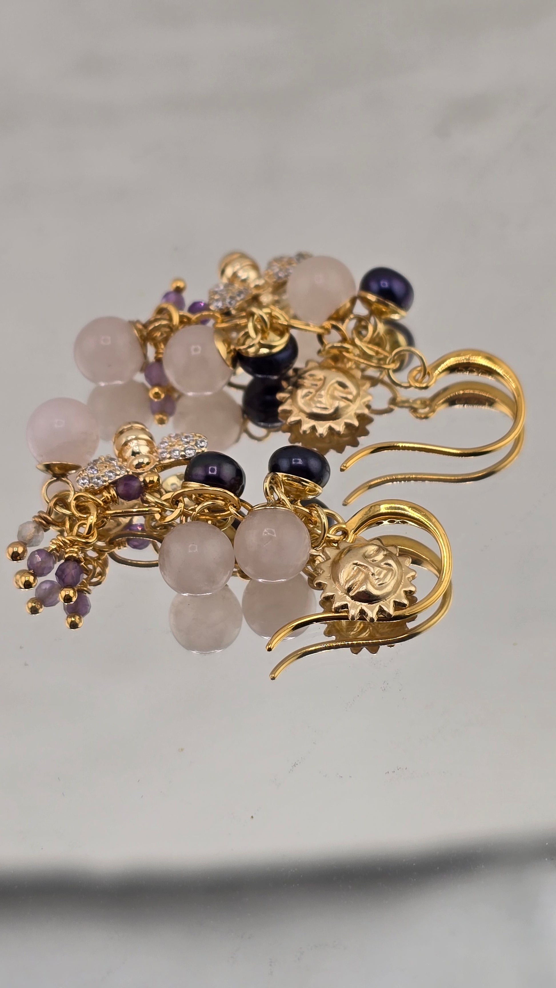 Boucles d 'oreilles en plaqué or 24k