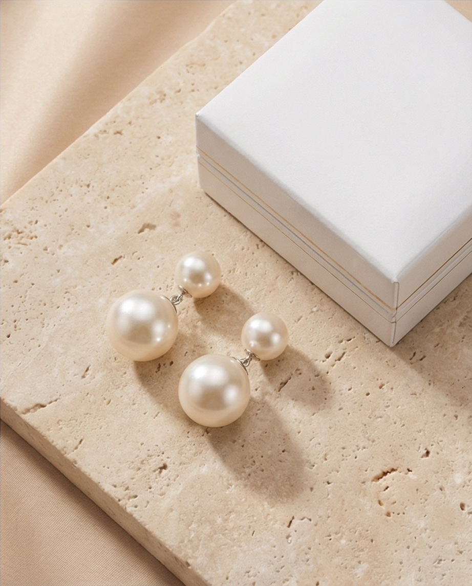 Heritage Lumineux - Boucles d’oreilles et deux perles de culture