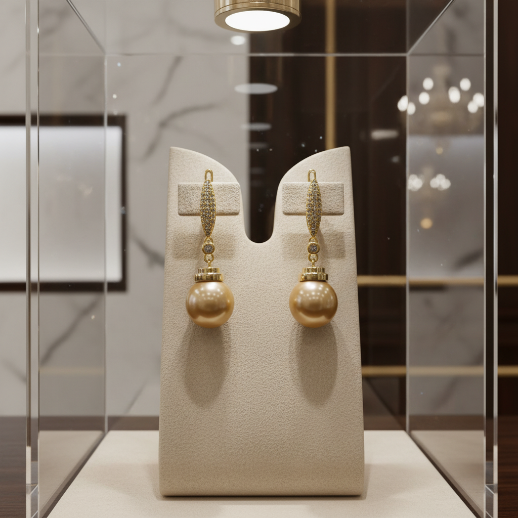 Boucles d oreilles avec perles de culture Édison couleur jaune or