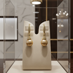 Boucles d oreilles avec perles de culture Édison couleur jaune or