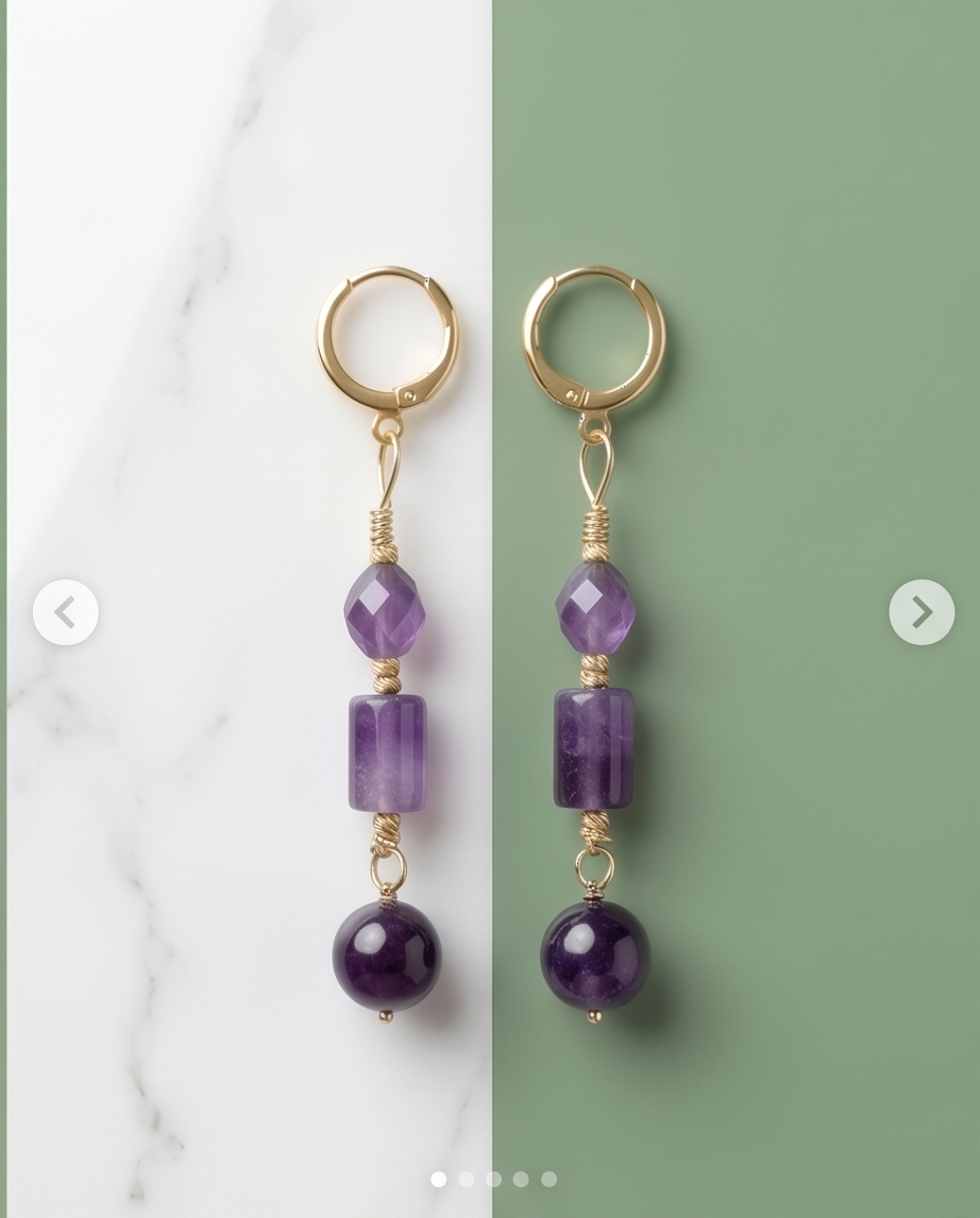 Boucles d’oreilles en Améthyste