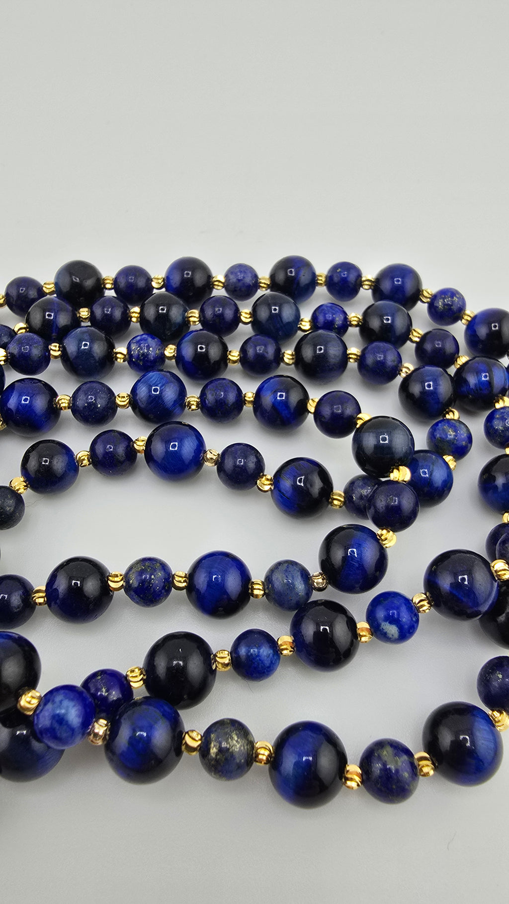 Collier double rangs en Lapis-lazuli et plaqué or