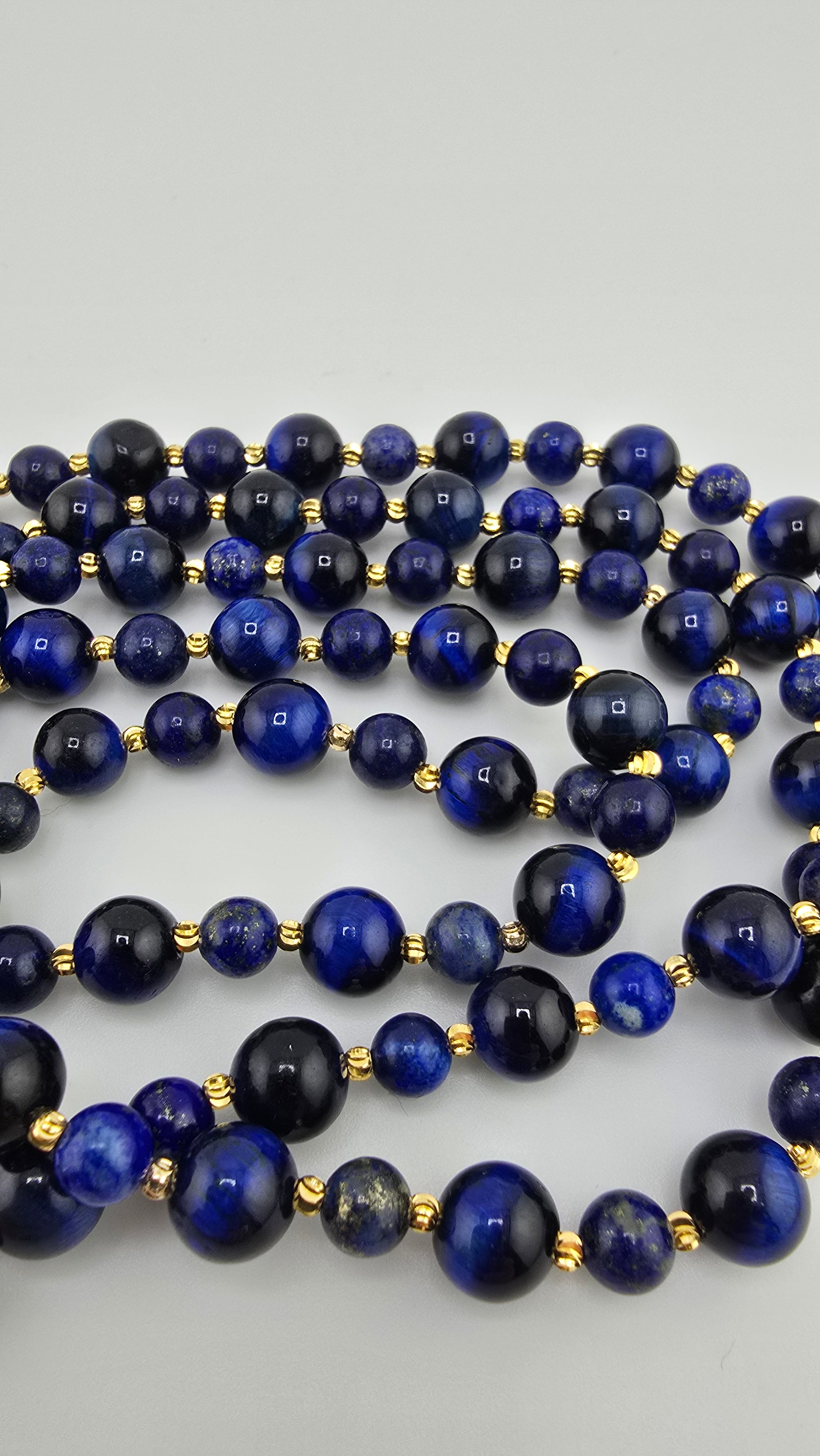 Collier double rangs en Lapis-lazuli et plaqué or