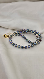 Collier en perles de culture reflets irisés