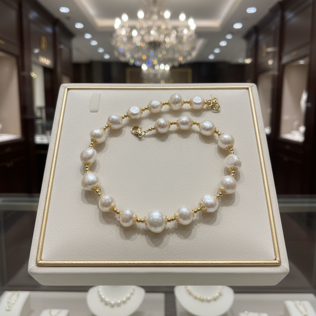 Collier en perles de culture baroque