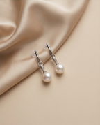Boucles d’oreilles en strass et perles de culture