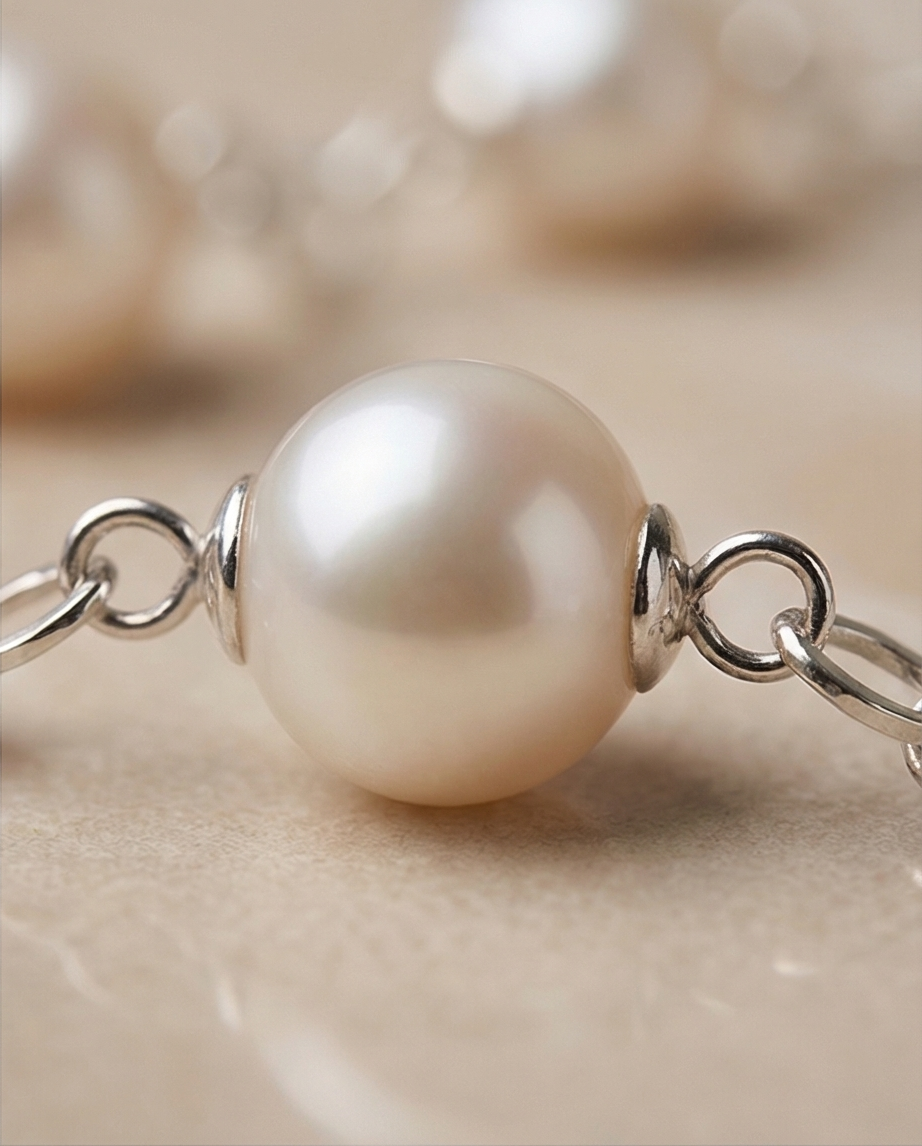 Bracelet argent et perles de culture