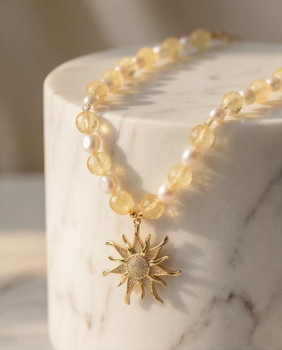 Collier Soleil de Printemps en Citrine