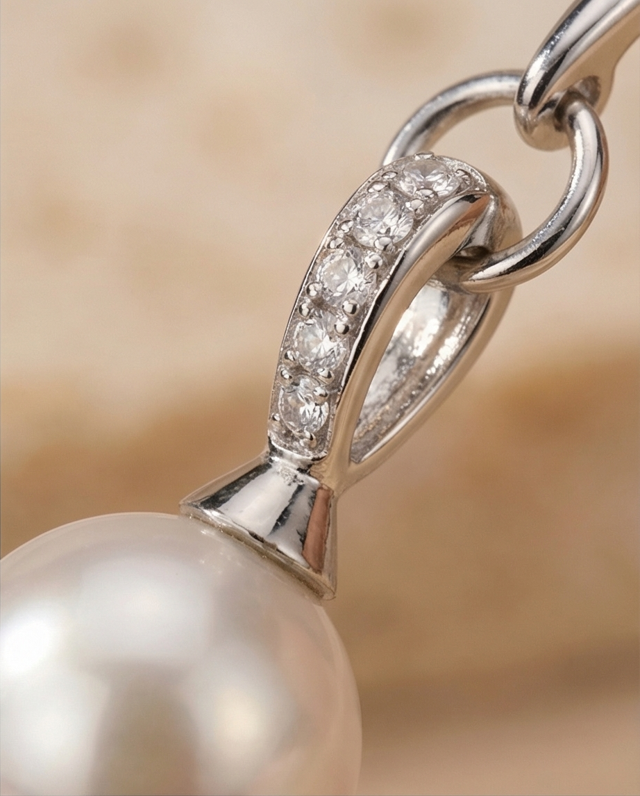 Boucles d’oreilles en strass et perles de culture