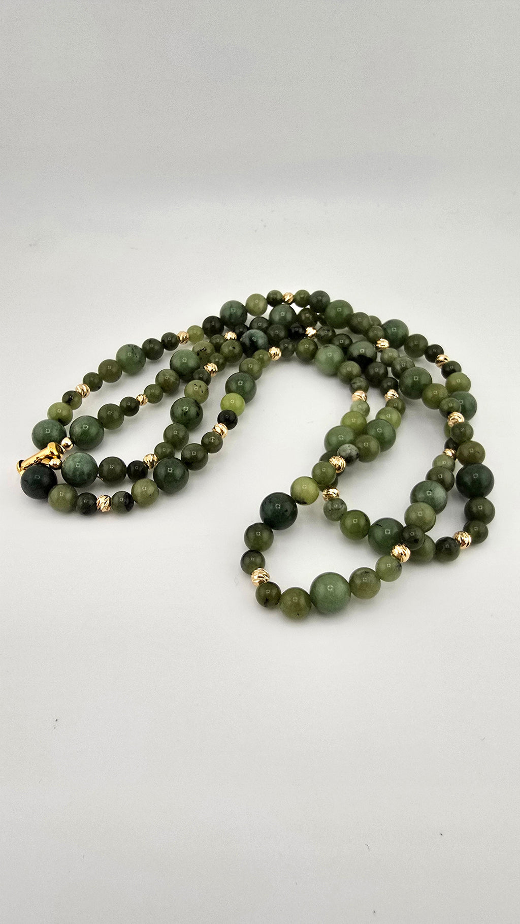 Collier deux rangs en Agate vert