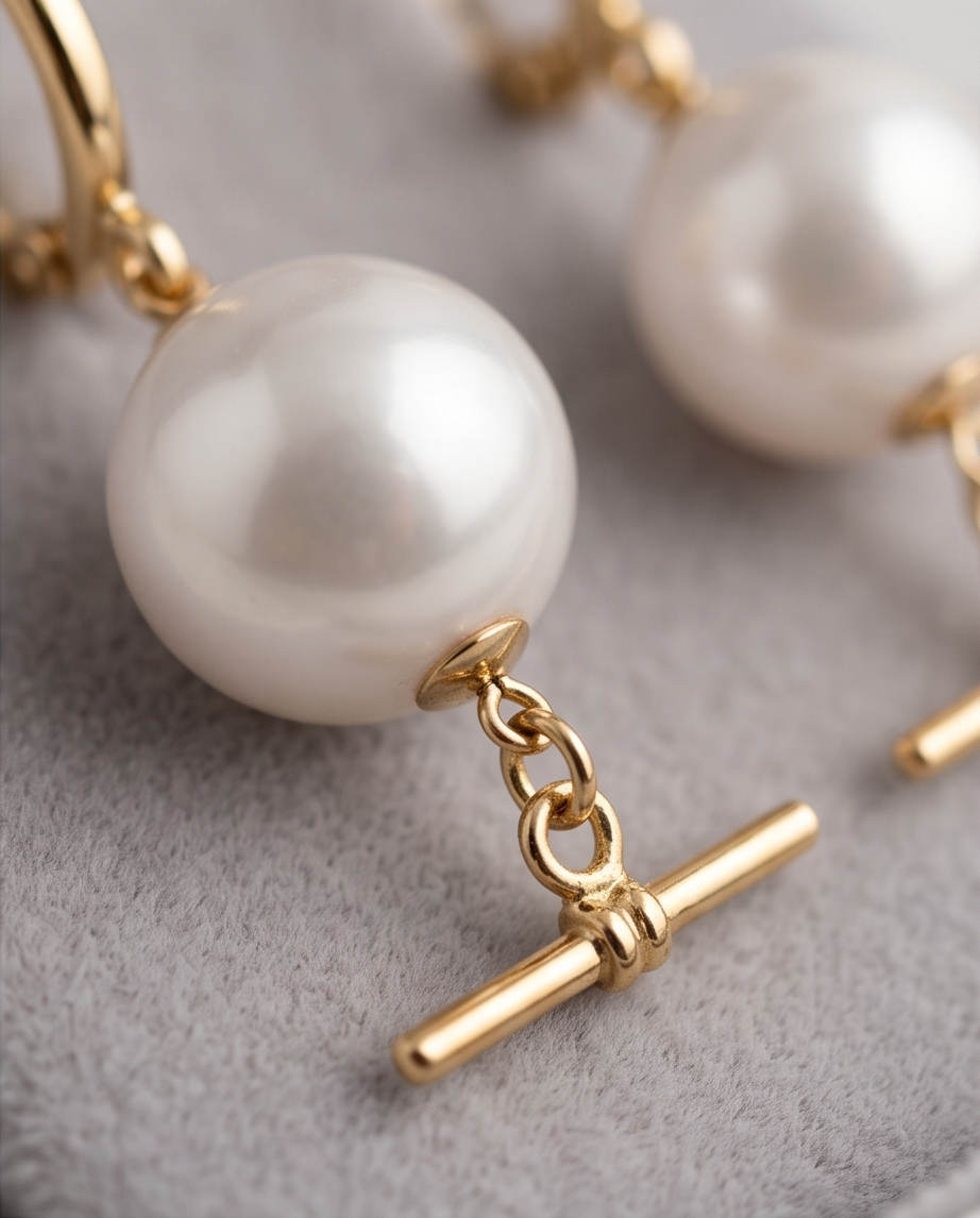 Boucles d'oreilles or 24k et perles de culture - Eclat Moderne