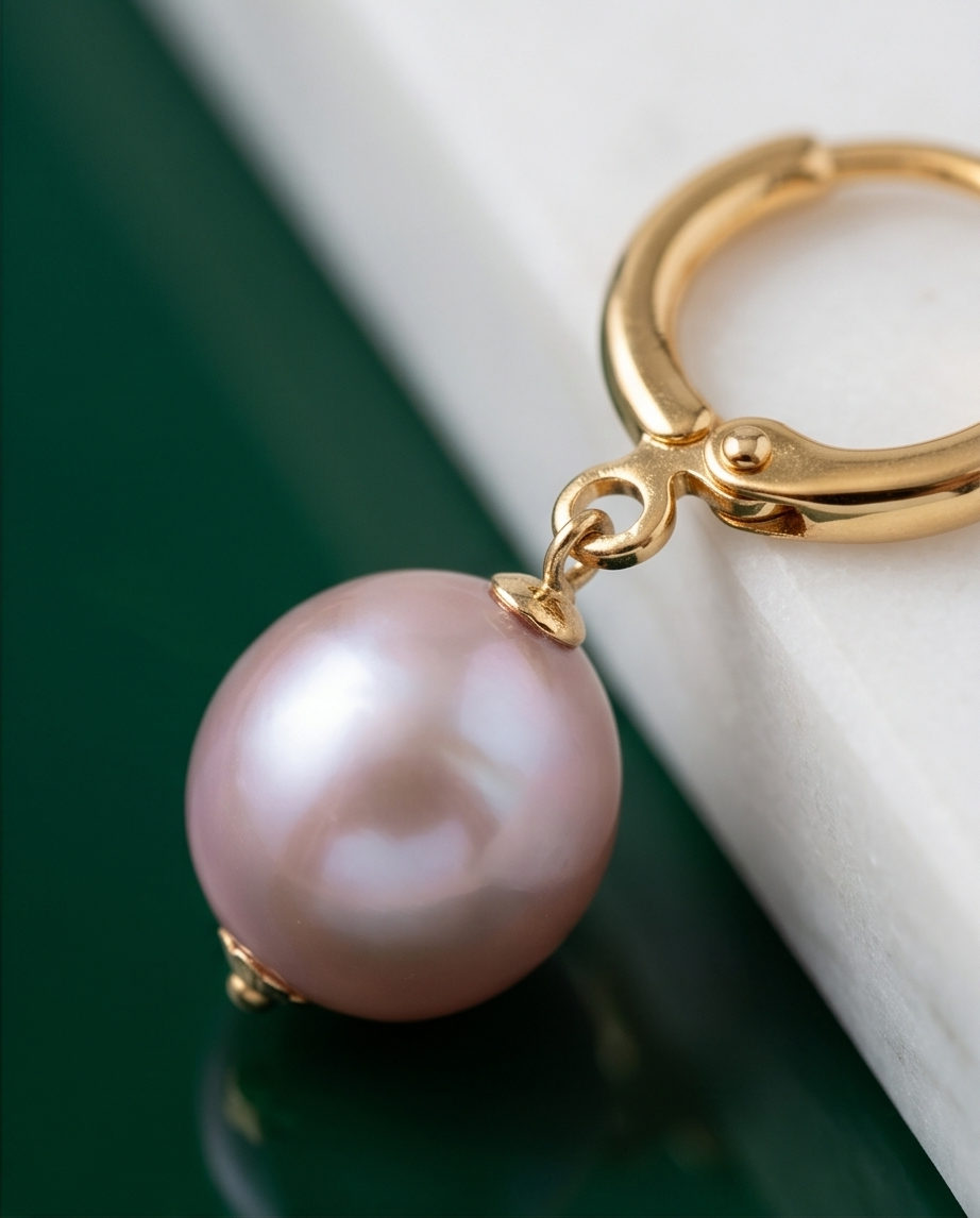 Purple cultured pearl and vermeil earrings