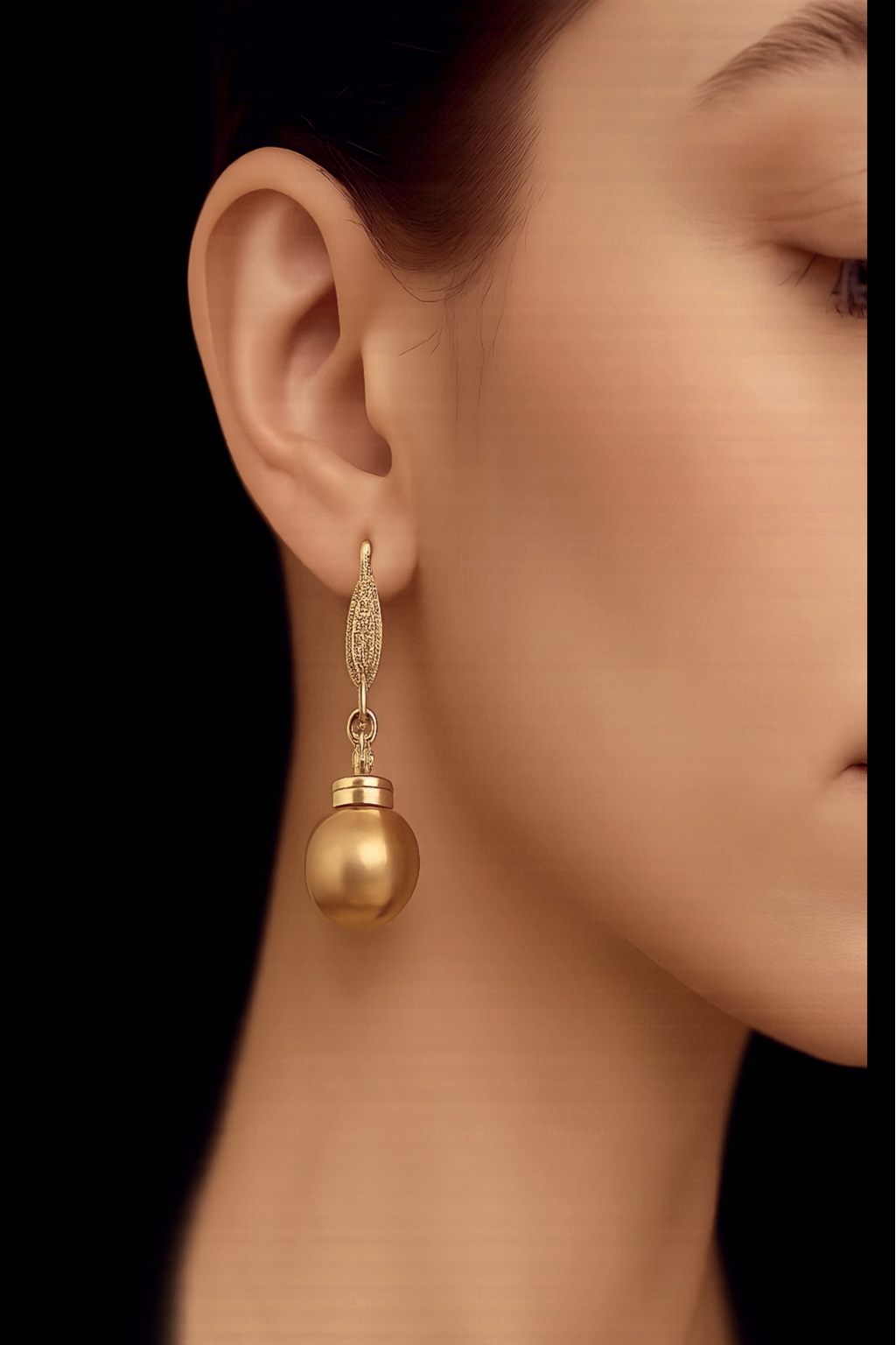 Boucles d oreilles avec perles de culture Édison couleur jaune or