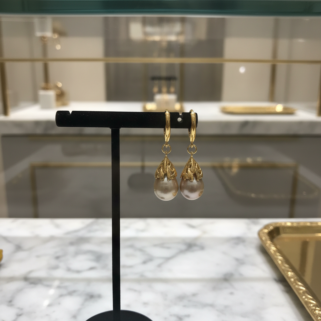 Boucles d'oreilles avec perles de culture baroque